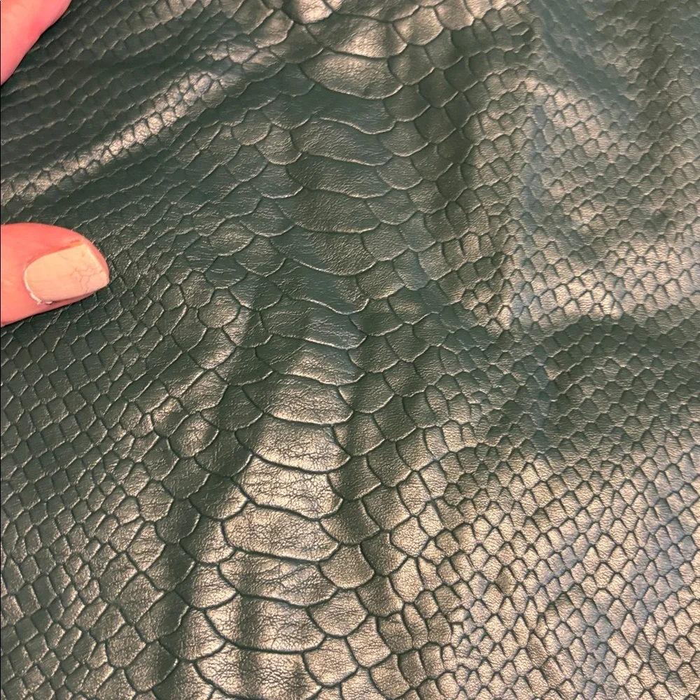 Shinestar Green Snake Print Mini Skirt, Size Medium